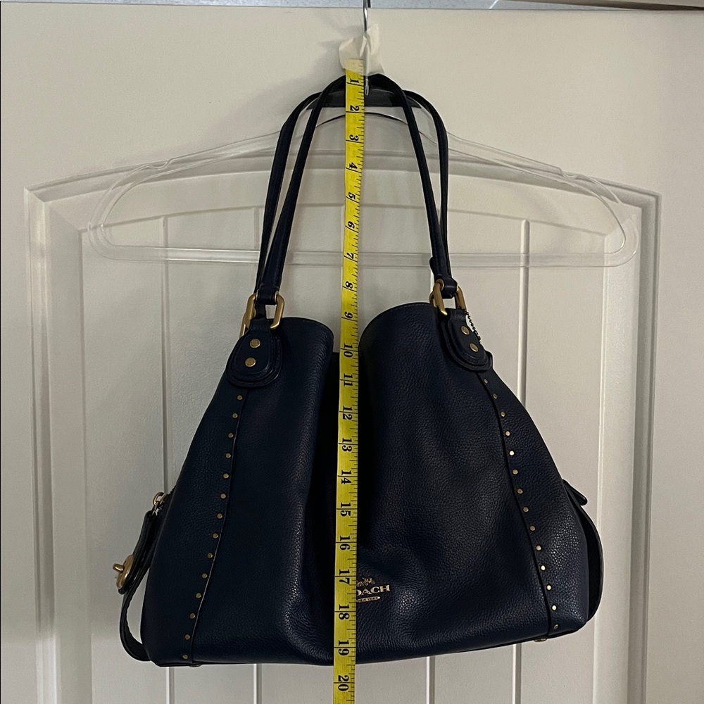Coach Dark Blue Leather Shoulder Bag - Picture 2 of 9